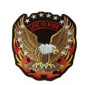 🆕BIKER PATCH Live to Ride USA Eagle Embroidered Iron/Sew On Patch Unisex